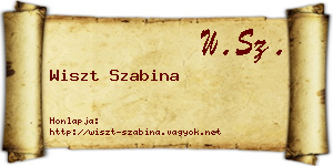 Wiszt Szabina névjegykártya